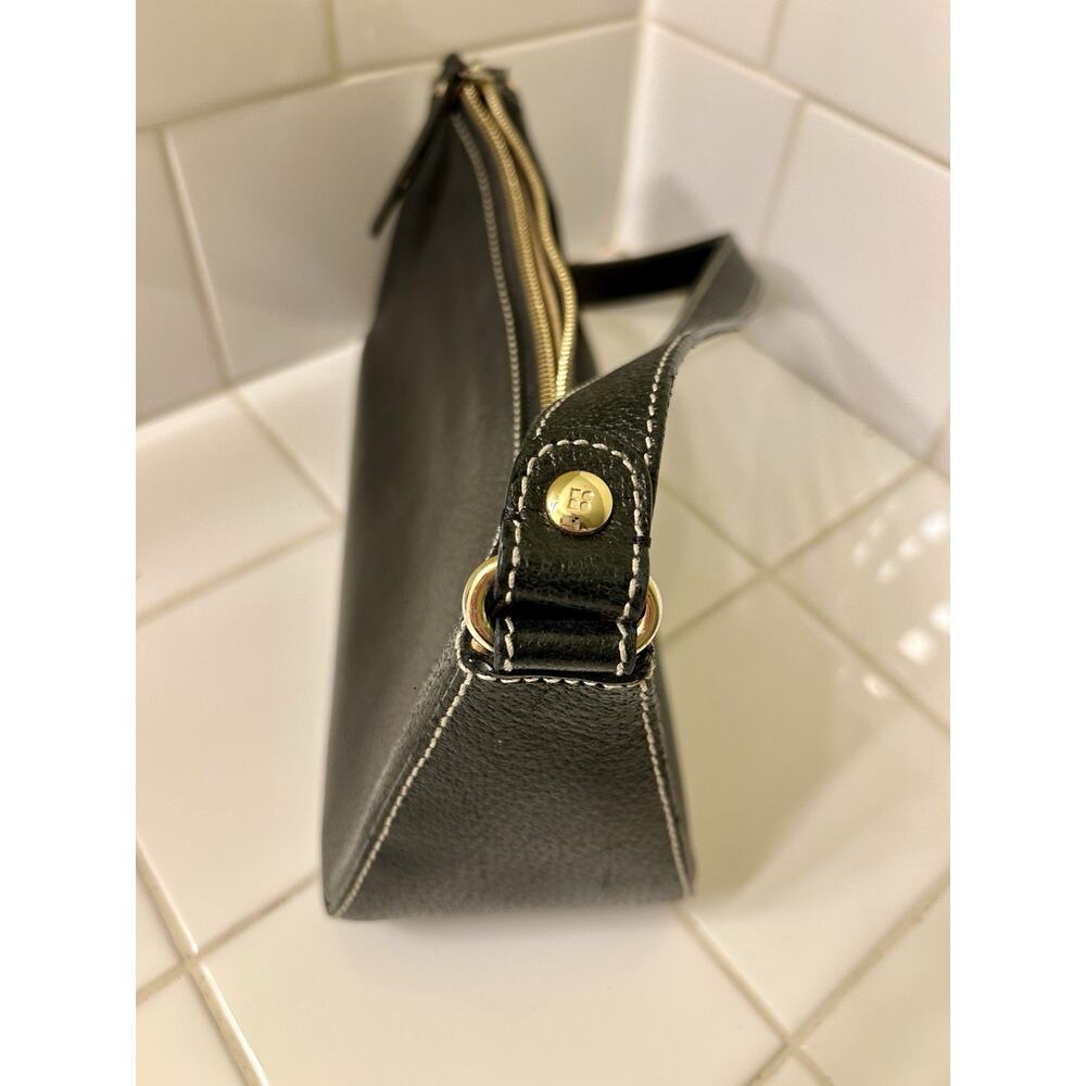 Kate Spade New York Black Pebbled Leather Baguette Shoulder Bag Dot Lining - Picture 5 of 8